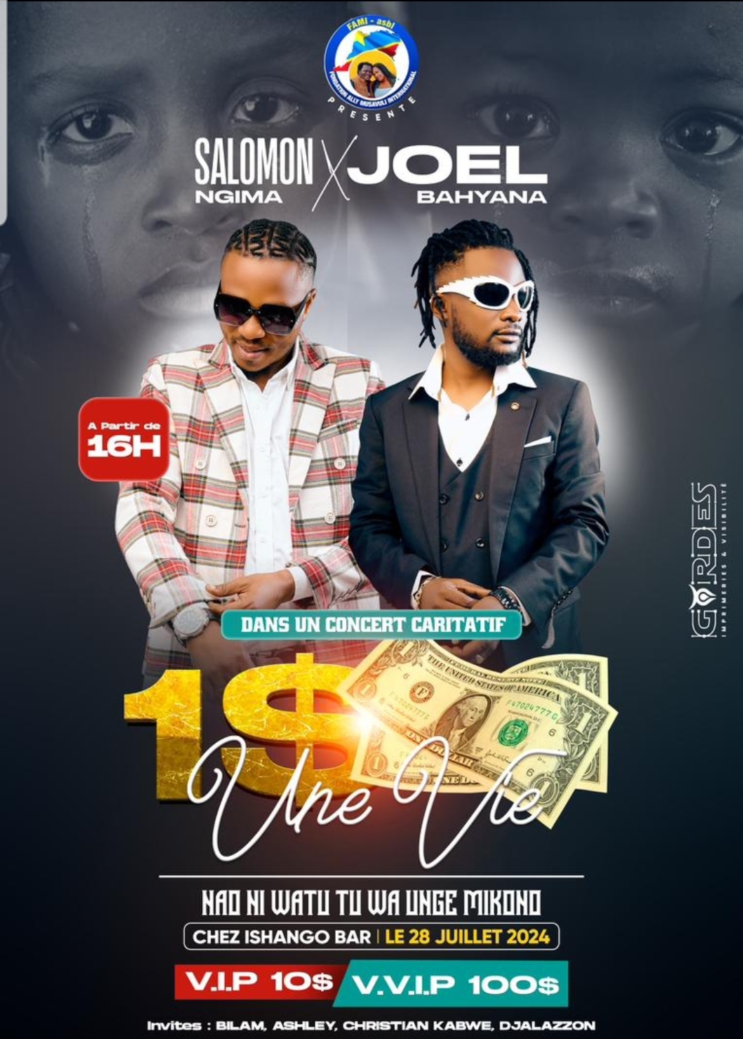 Affiche promotionnelle du concert caritatif 