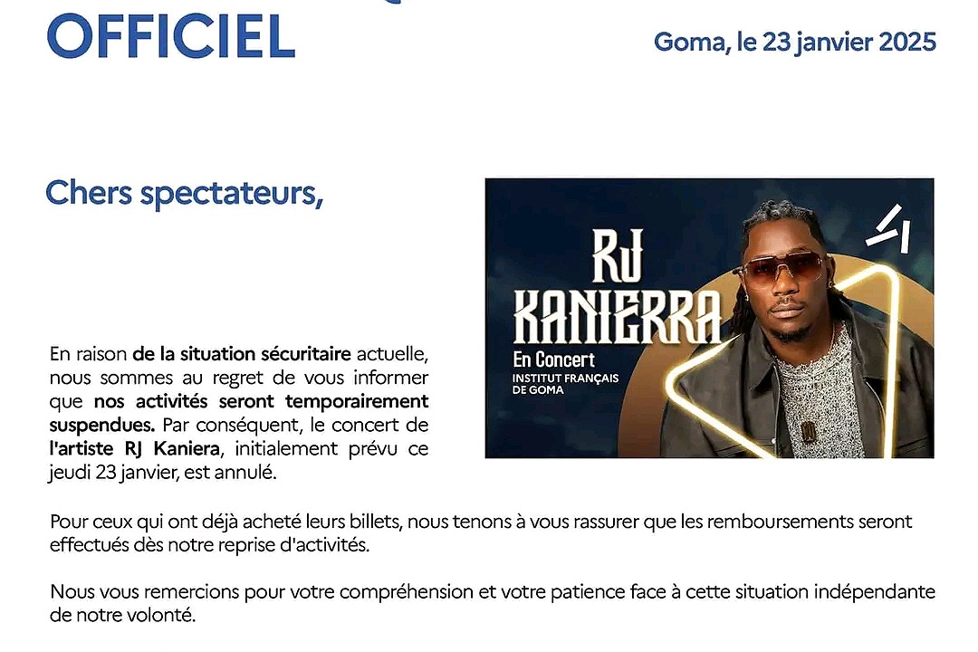 Guerre à l'Est : le concert de RJ Kaniera annulé